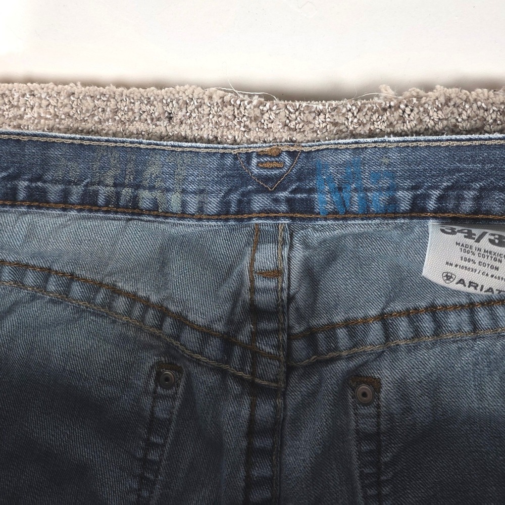 Ariat Mens M2 Straight Leg Jeans Blue Denim Size 34x34 Medium Wash Cotton - Picture 4 of 8